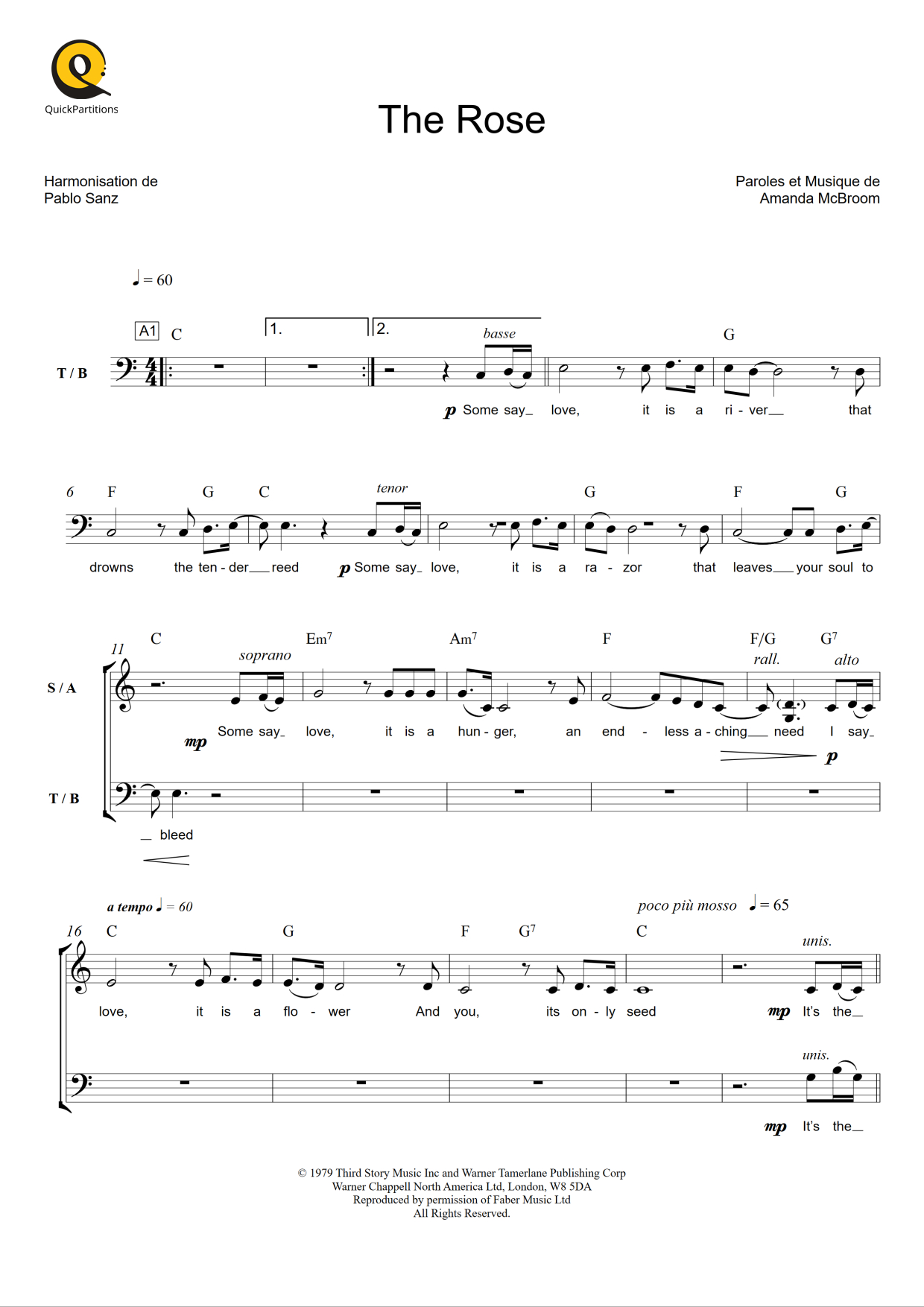 The Rose SATB QP